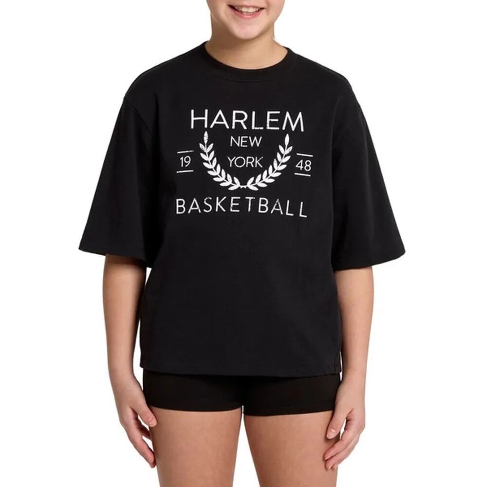 DSG Girls' Cotton Graphic Tee Pure Black Harlem